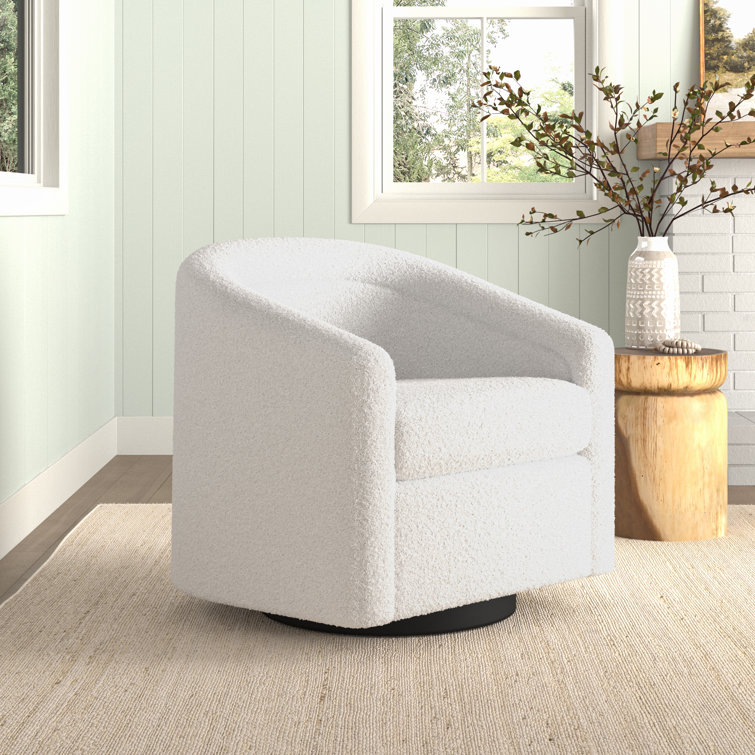 Kiersten Upholstered Swivel Barrel Chair